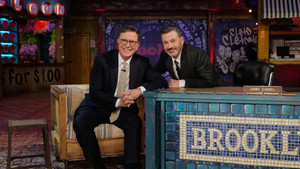 Still from Stephen Colbert, Kumail Nanjiani, Reneé Rapp