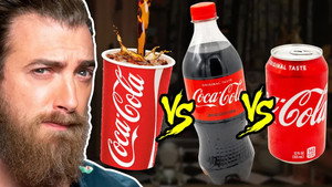 Still from Soda Tap vs Bottle vs Can Taste Test
