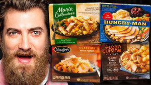 Still from What's The Best Frozen Thanksgiving Dinner? Taste Test
