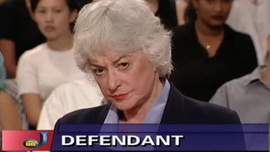 Still from Animal cruelty (ft. Bea Arthur as a witness).