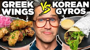 Still from Greek Korean Food vs. Korean Greek Food Taste Test