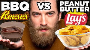 Still from BBQ Peanut Butter Food vs. Peanut Butter BBQ Food Taste Test