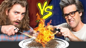 Still from Who Can Start A Fire Faster? (Challenge)