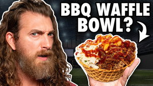 Still from Craziest Stadium Food Taste Test