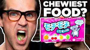 Still from Chewiest Food In The World Taste Test