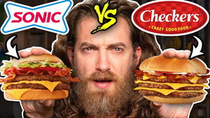 Still from Sonic Vs. Checker’s (Rally's) | Food Feuds