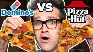 Still from Dominos vs. Pizza Hut Taste Test | FOOD FEUDS