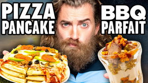 Still from Breakfast Dinner Food vs. Dinner Breakfast Food Taste Test