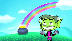 Still from Beast Boy's St. Patrick's Day Luck, and it's Bad
