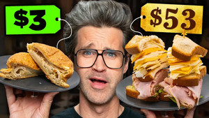 Still from Cheap vs. Expensive Sandwich Taste Test