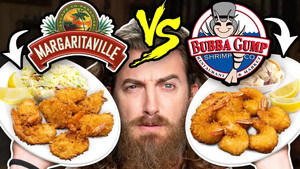 Still from Margaritaville vs. Bubba Gump Taste Test | FOOD FEUDS