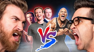 Still from The Rock vs. 3 Mark Zuckerbergs: Who would win?