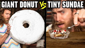 Still from Giant vs. Tiny Food Taste Test