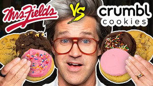 Still from Mrs. Fields vs. Crumbl Cookies Taste Test | Food Feuds