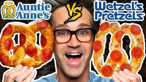 Still from Auntie Anne's vs. Wetzel's Pretzels Taste Test | Food Feuds