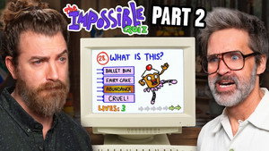 Still from Playing the Impossible Quiz Until We Beat It
